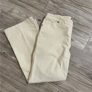 J. Jill Winter White Cream Corduroy Boot Cut Jeans Pants